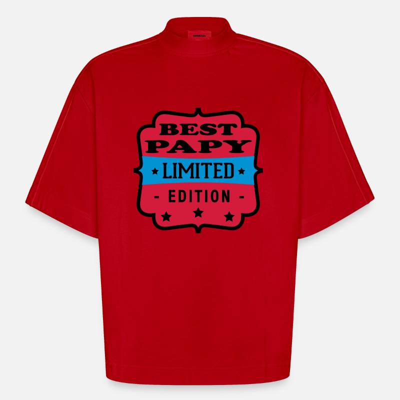 BEST PAPY LIMITED EDITION - T-shirt bio épais oversize Boxy fabriqué en UE - rouge