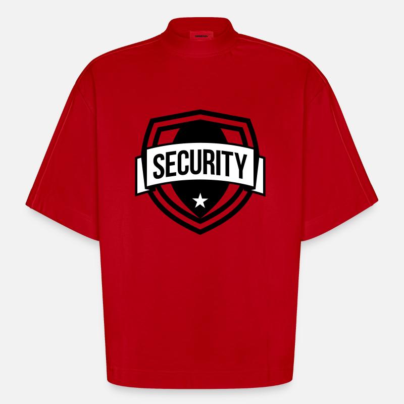 Security - Heavyweight Oversized Organic Boxy T-Shirt Made in EU - Rot