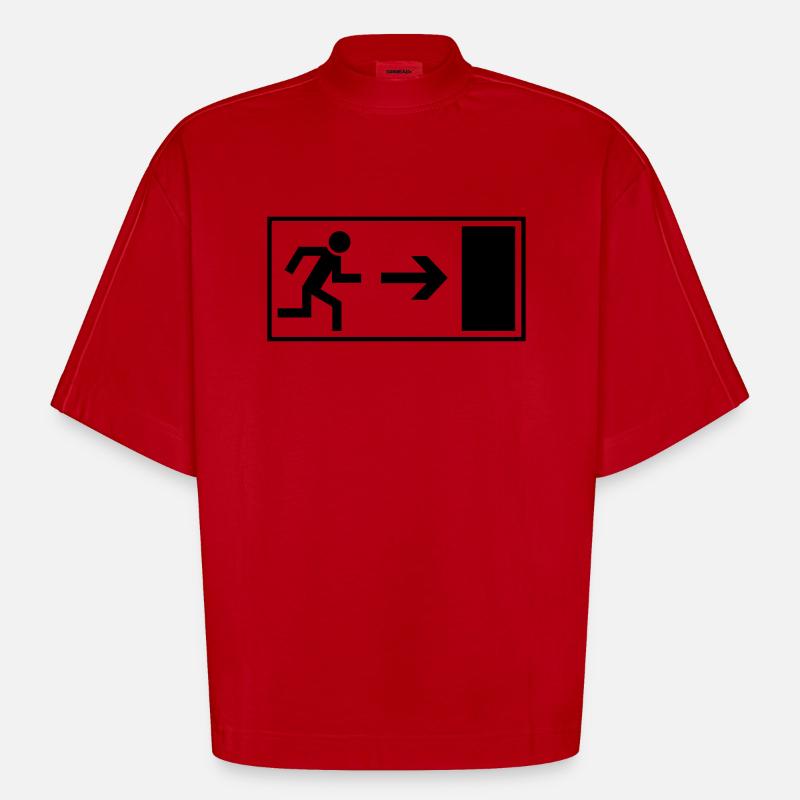 exit_f1 - Heavyweight Oversized Organic Boxy T-Shirt Made in EU - Rot