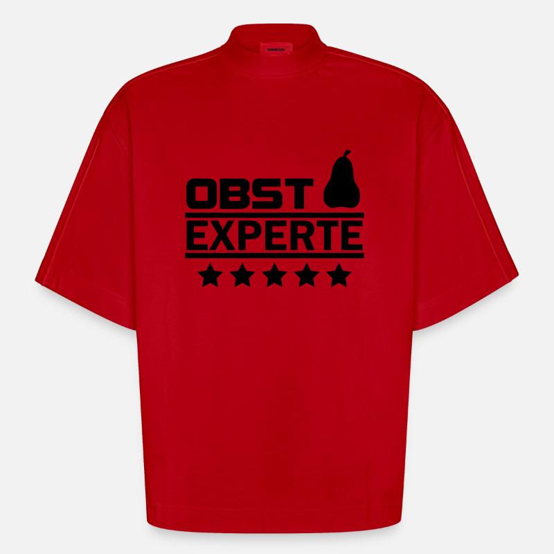 obst experte - Heavyweight Oversized Organic Boxy T-Shirt Made in EU - Rot