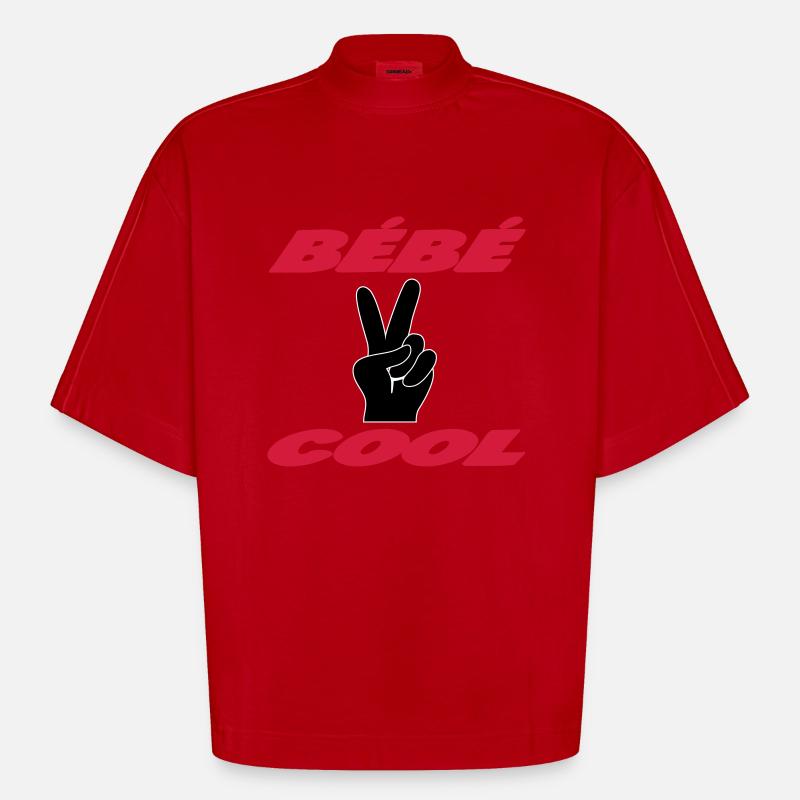 Bébé COOL - T-shirt bio épais oversize Boxy fabriqué en UE - rouge