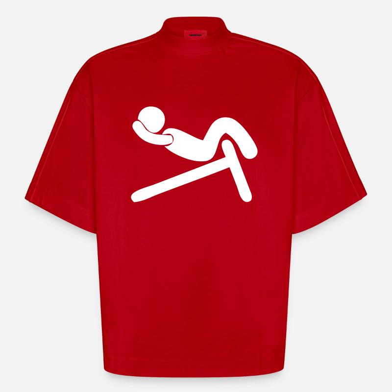 ABS ABS ABS - T-shirt bio épais oversize Boxy fabriqué en UE - rouge