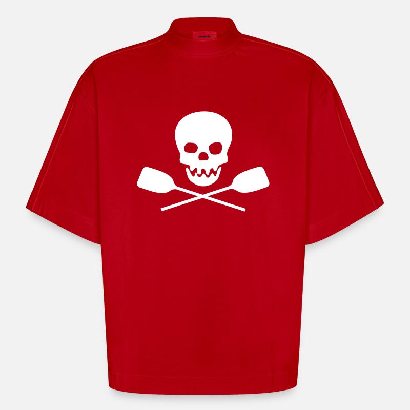 rangée - T-shirt bio épais oversize Boxy fabriqué en UE - rouge