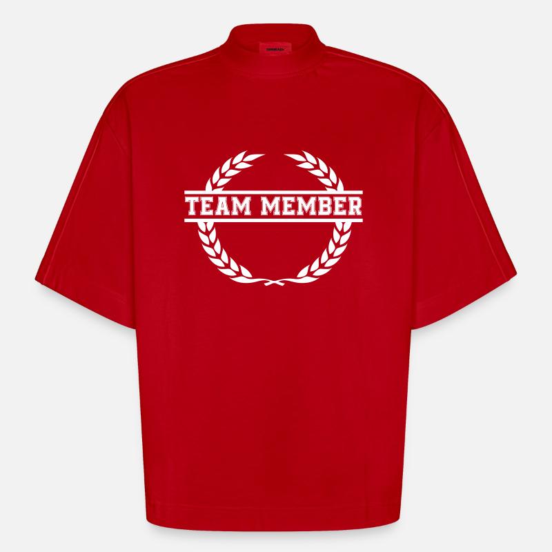 kranz team member - Heavyweight Oversized Organic Boxy T-Shirt Made in EU - Rot