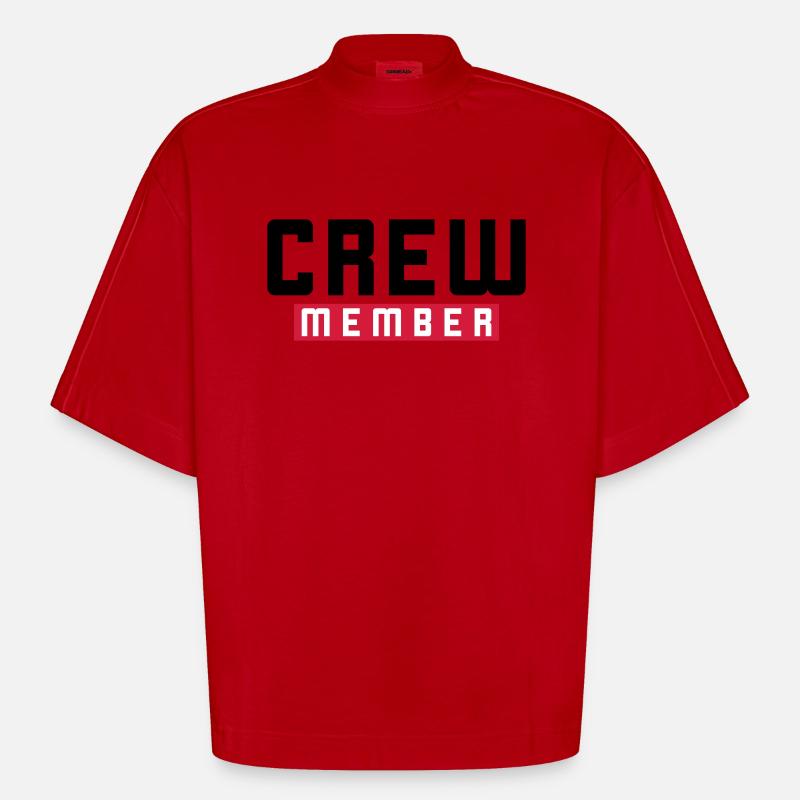 Membre d’équipage - T-shirt bio épais oversize Boxy fabriqué en UE - rouge