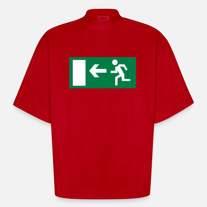 emergency exit - Heavyweight Oversized Organic Boxy T-Shirt Made in EU - red