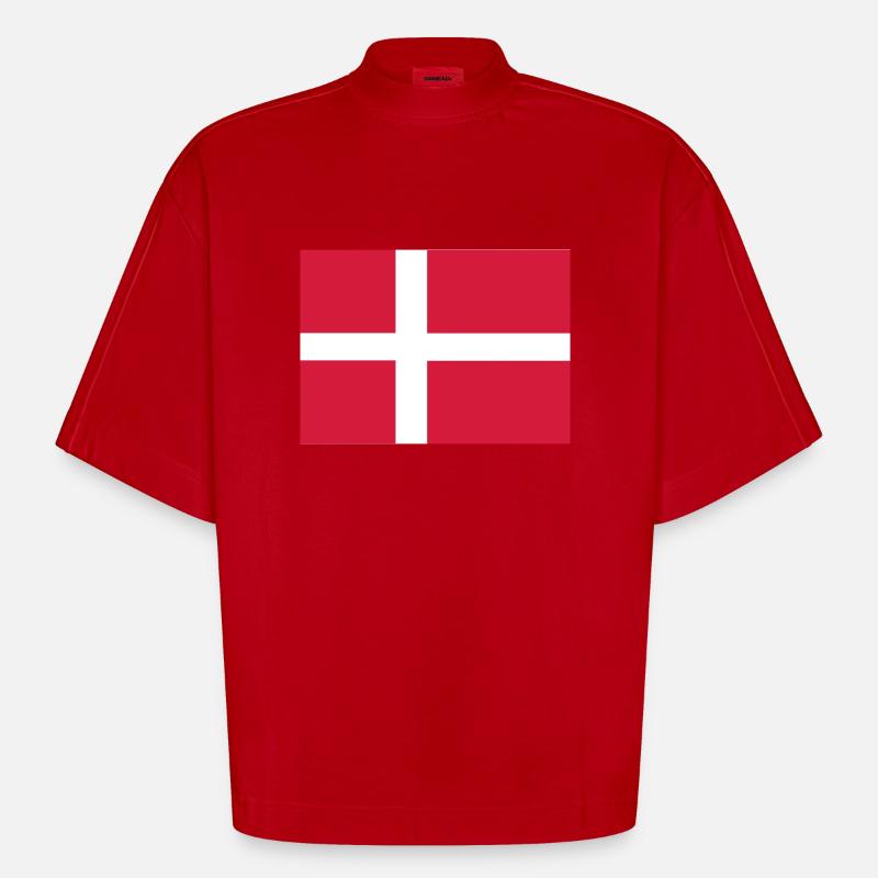 dkflag - Heavyweight oversized organic boxy T-shirt made in EU - rød