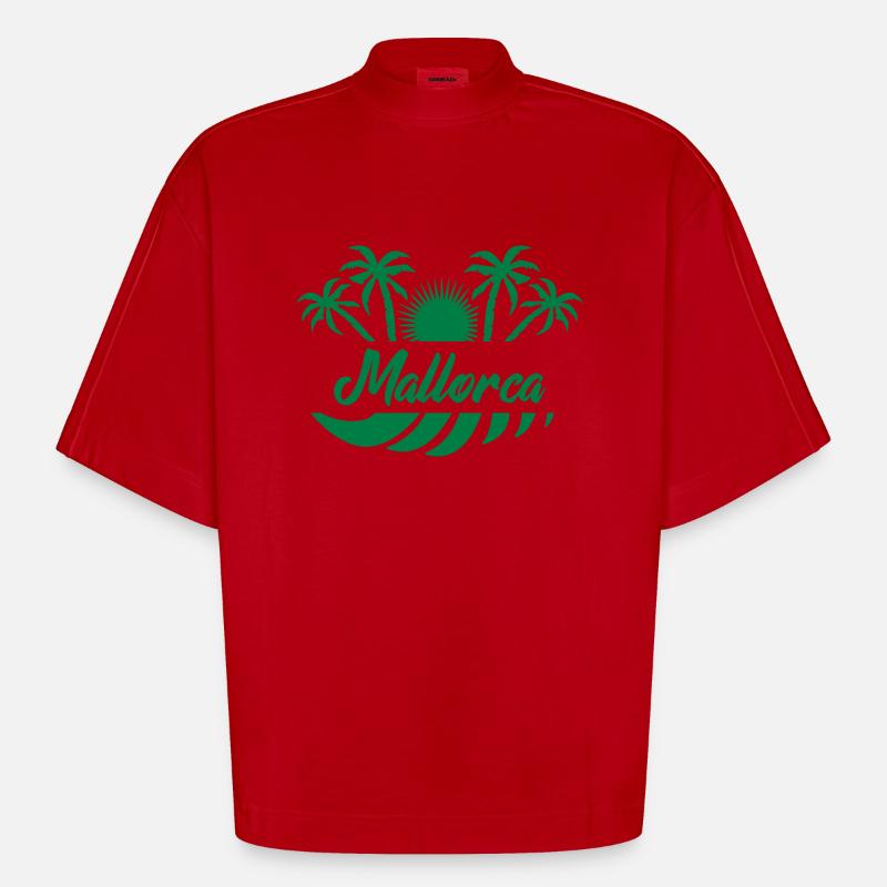 mallorca - Heavyweight Oversized Organic Boxy T-Shirt Made in EU - Rot