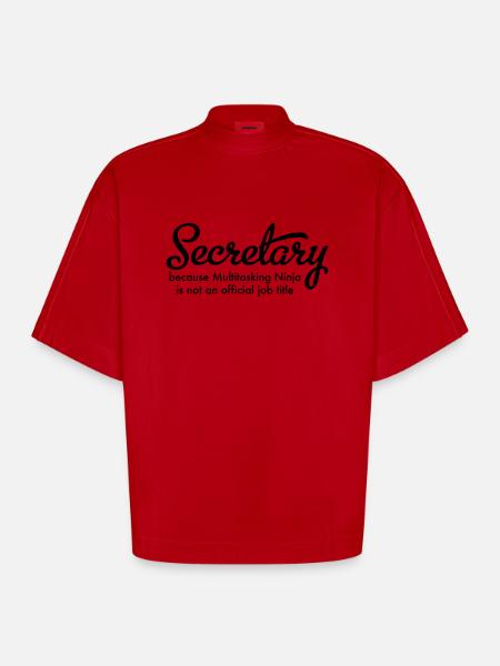 secretary - Heavyweight Oversized Organic Boxy T-Shirt Made in EU - Rot