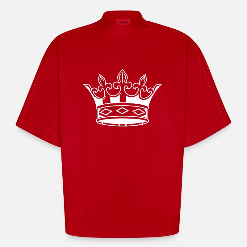 Crown 2 - Heavyweight Oversized Organic Boxy T-Shirt Made in EU - red