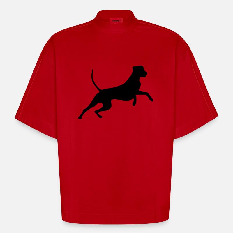 rhodesian_ridgeback_cb - T-shirt bio épais oversize Boxy fabriqué en UE - rouge