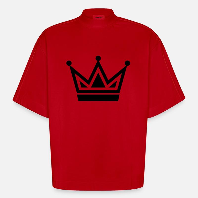 crown de - Heavyweight Oversized Organic Boxy T-Shirt Made in EU - Rot