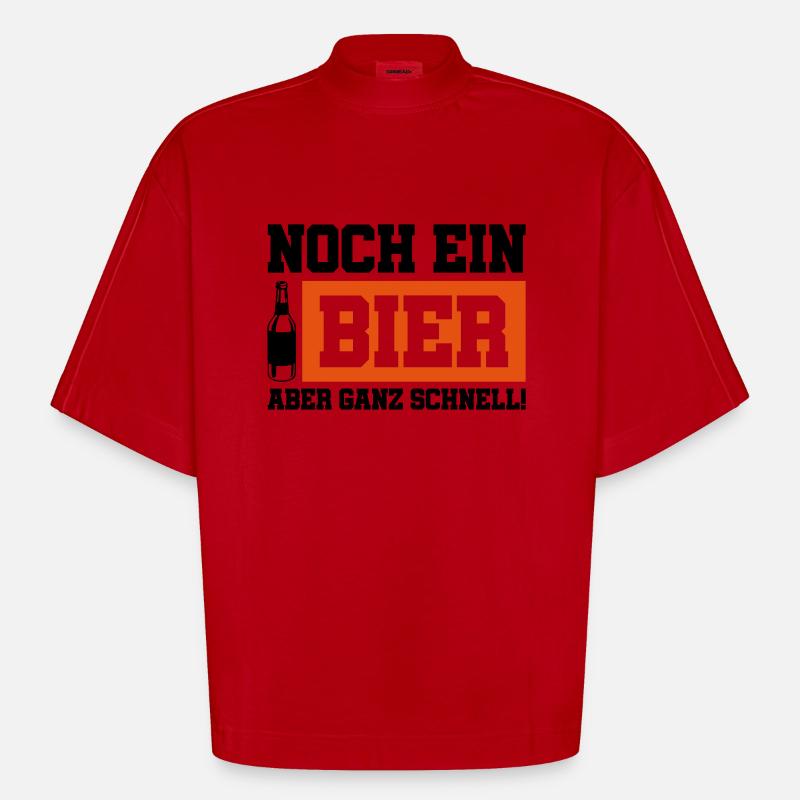 noch ein bier schnell - Heavyweight Oversized Organic Boxy T-Shirt Made in EU - Rot