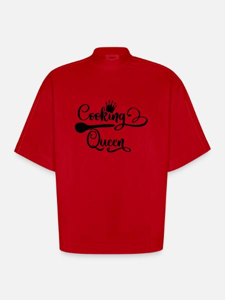cooking_queen - Heavyweight Oversized Organic Boxy T-Shirt Made in EU - Rot