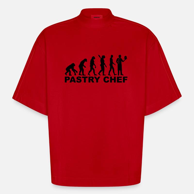 Pastry chef - T-shirt bio épais oversize Boxy fabriqué en UE - rouge