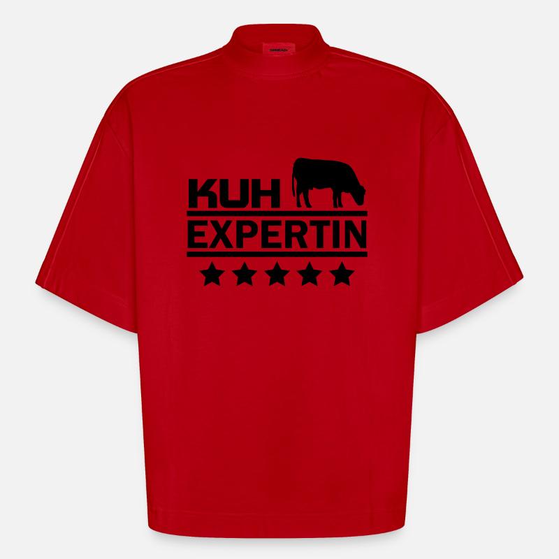 kuh experte - Heavyweight Oversized Organic Boxy T-Shirt Made in EU - Rot