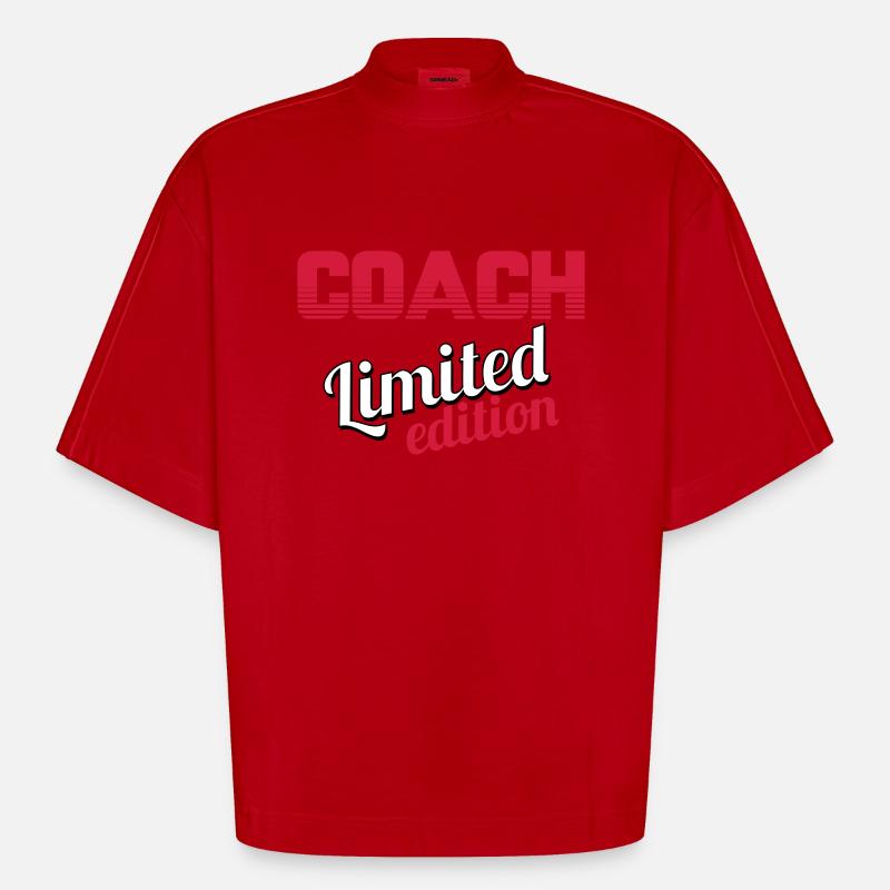 COACH LIMITIERTE AUFLAGE - Heavyweight Oversized Organic Boxy T-Shirt Made in EU - Rot