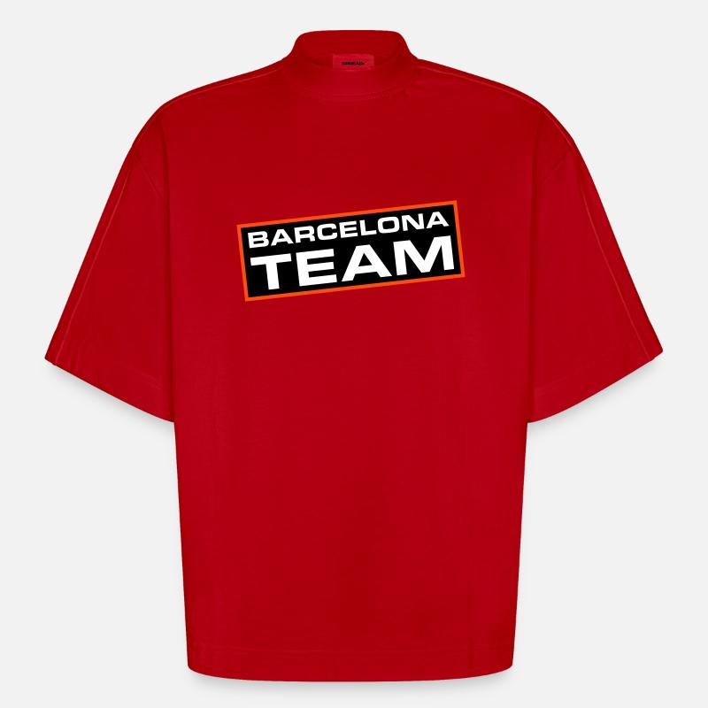 L’équipe de Barcelone - T-shirt bio épais oversize Boxy fabriqué en UE - rouge