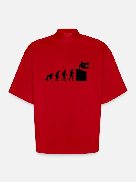 Evolution Parkour - Heavyweight Oversized Organic Boxy T-Shirt Made in EU - Rot