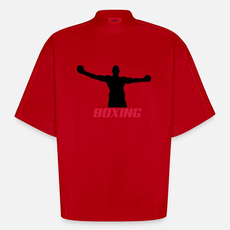 boxing2 - Heavyweight Oversized Organic Boxy T-Shirt Made in EU - Rot