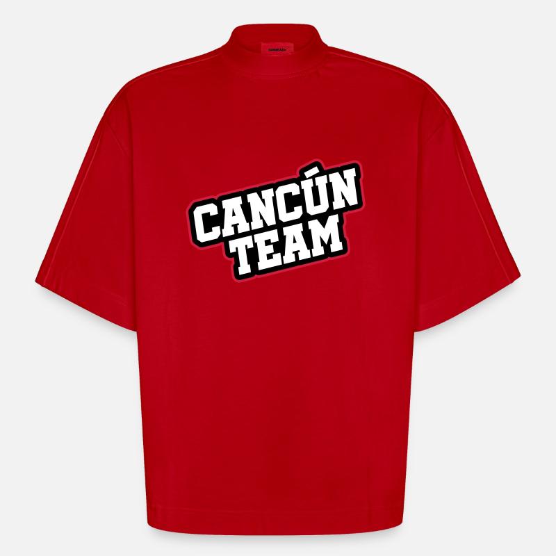 L’équipe de Cancún - T-shirt bio épais oversize Boxy fabriqué en UE - rouge