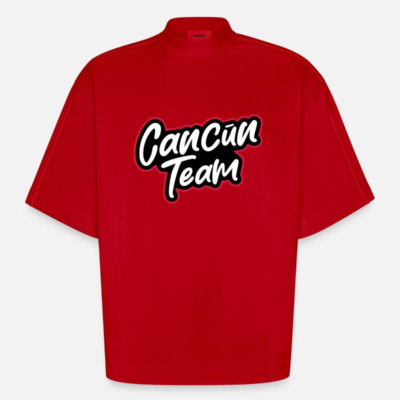 L’équipe de Cancún - T-shirt bio épais oversize Boxy fabriqué en UE - rouge