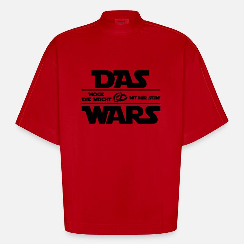 das_wars_01 - Heavyweight Oversized Organic Boxy T-Shirt Made in EU - Rot