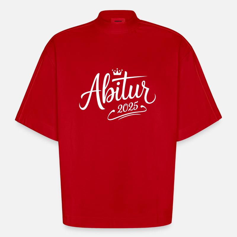 Abitur 2025 - Heavyweight Oversized Organic Boxy T-Shirt Made in EU - Rot