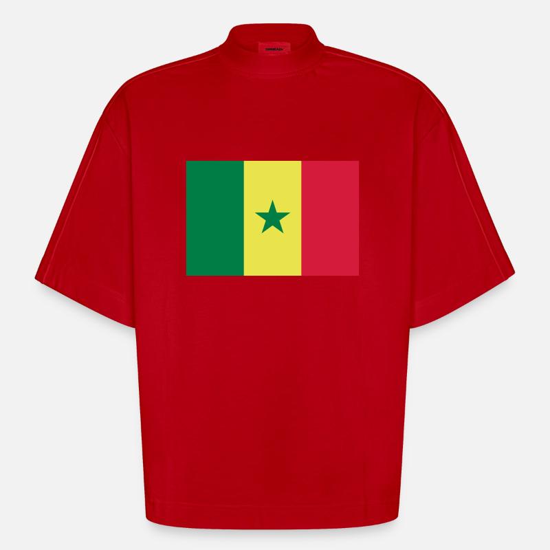 Senegal - Heavyweight Oversized Organic Boxy T-Shirt Made in EU - Rot