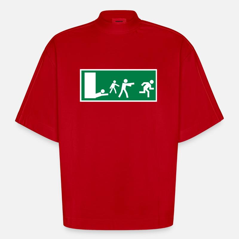 ZOMBIESNOEXIT - Heavyweight Oversized Organic Boxy T-Shirt Made in EU - Rot