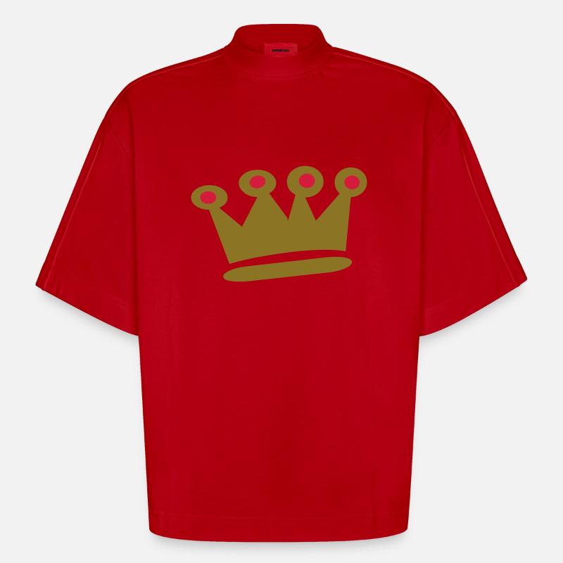 Ruby Crown - Heavyweight Oversized Organic Boxy T-Shirt Made in EU - red