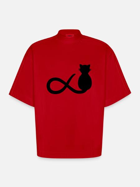 Unendlichkeit Katze - Heavyweight Oversized Organic Boxy T-Shirt Made in EU - Rot