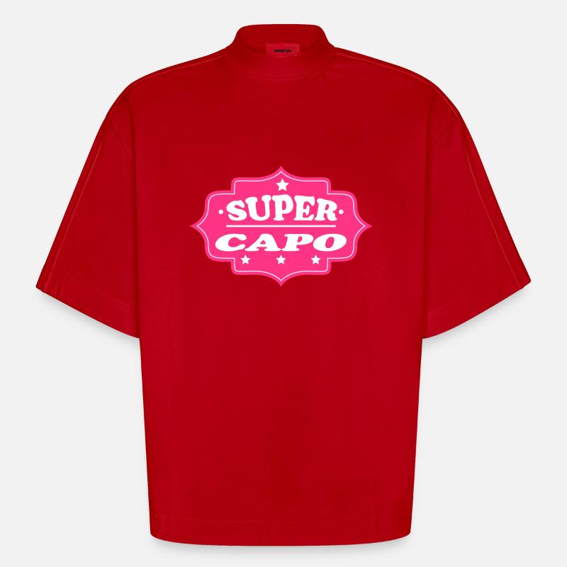 Super capo 111 - T-shirt bio épais oversize Boxy fabriqué en UE - rouge