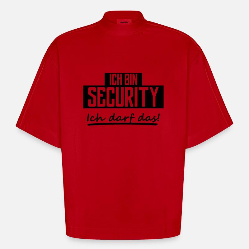 ich bin security - Heavyweight Oversized Organic Boxy T-Shirt Made in EU - Rot