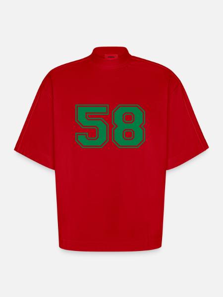 58 - Heavyweight Oversized Organic Boxy T-Shirt Made in EU - red