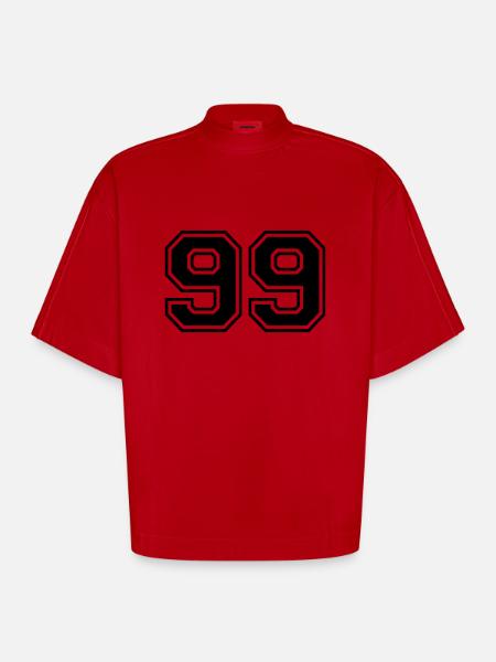 99 - Heavyweight Oversized Organic Boxy T-Shirt Made in EU - Rot