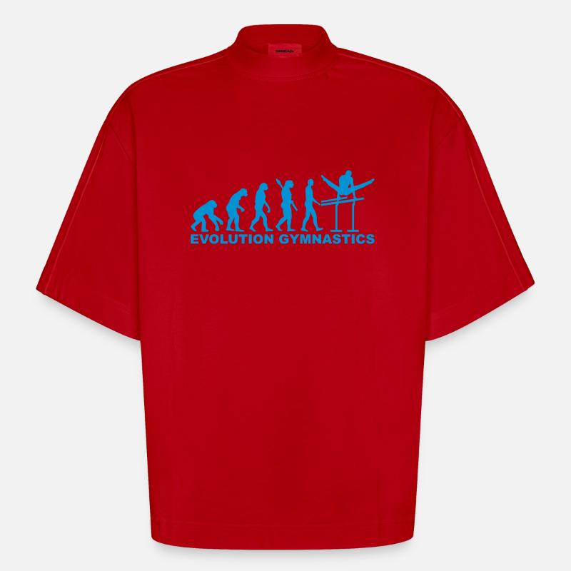 Evolution Gymnastics - T-shirt bio épais oversize Boxy fabriqué en UE - rouge