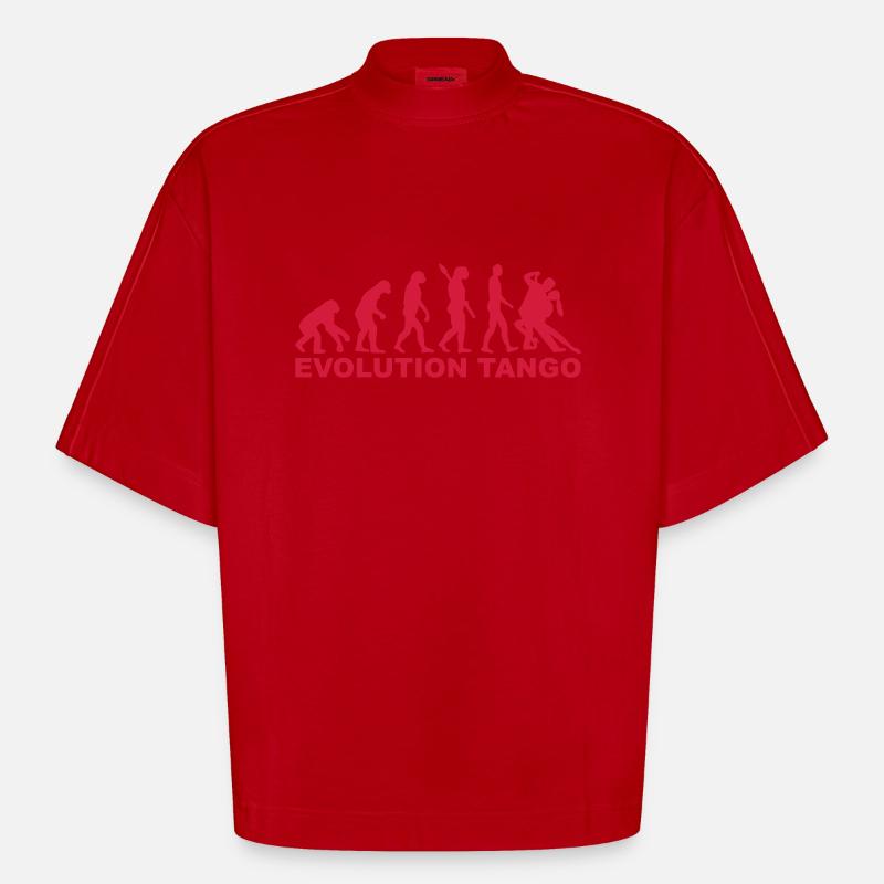 Evolution Tango - Heavyweight Oversized Organic Boxy T-Shirt Made in EU - red