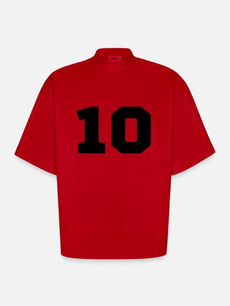 10 - Heavyweight Oversized Organic Boxy T-Shirt Made in EU - Rot