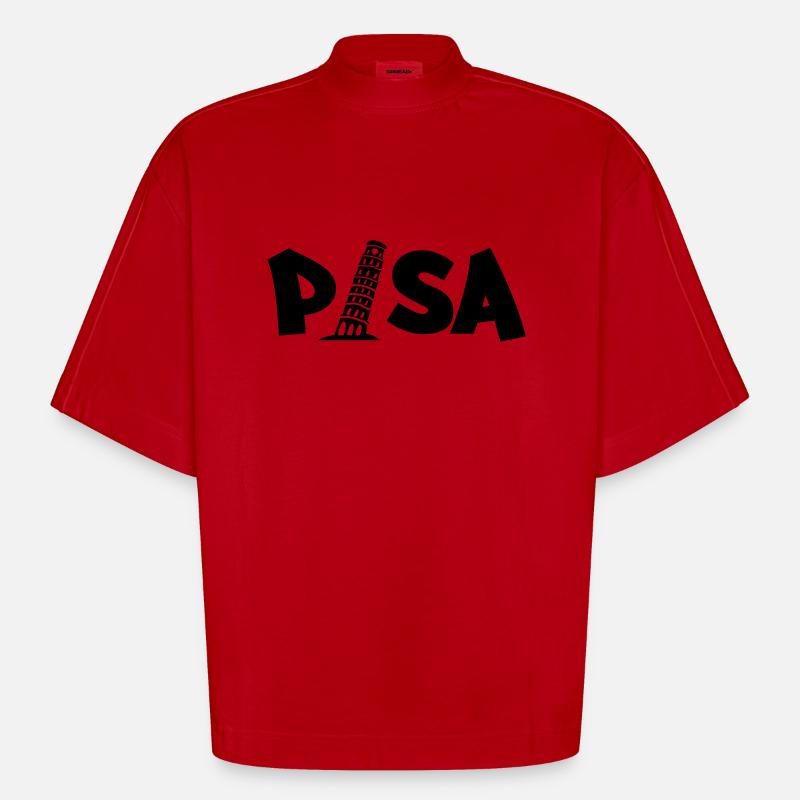 pisa_03 - Heavyweight Oversized Organic Boxy T-Shirt Made in EU - red