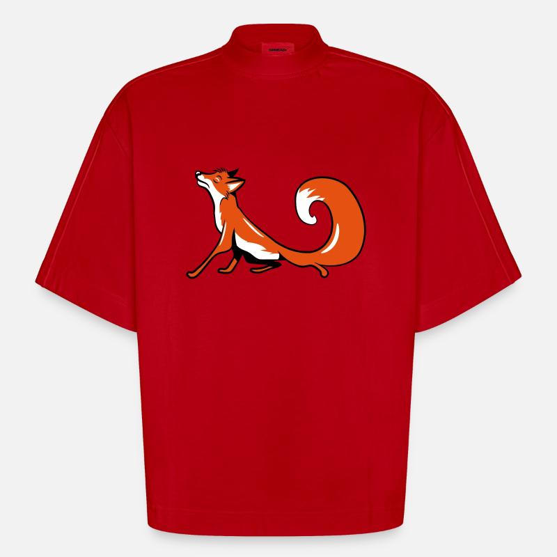 Fuchs witzig eitel - Heavyweight Oversized Organic Boxy T-Shirt Made in EU - Rot