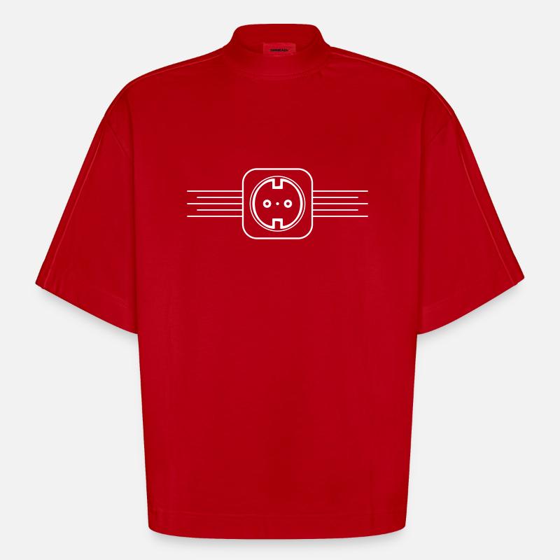 Steckdose Strom Element - Heavyweight Oversized Organic Boxy T-Shirt Made in EU - Rot