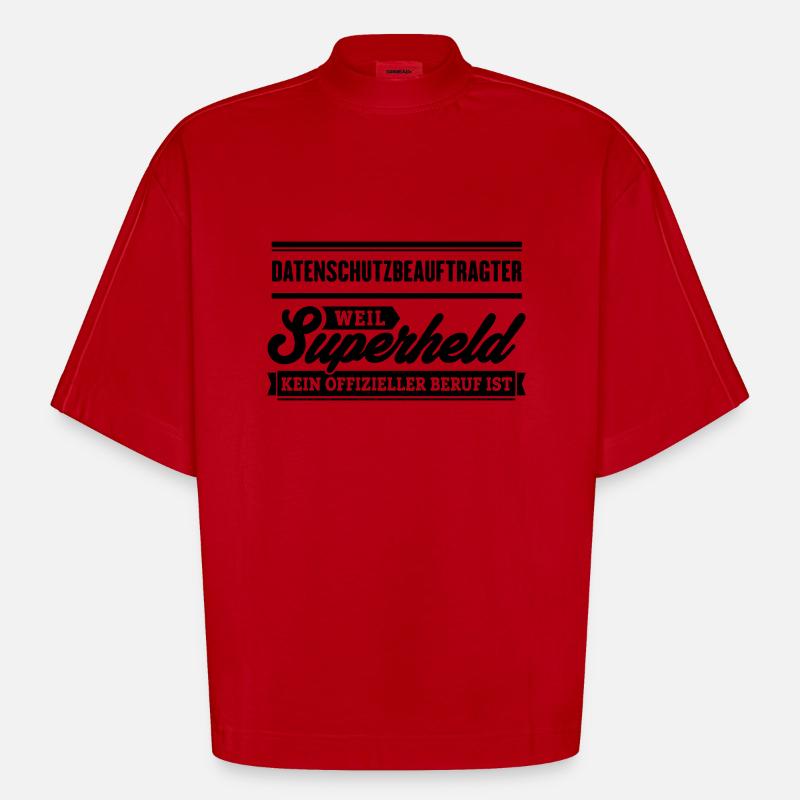 Superheld Datenschutzbeauftragter - Heavyweight Oversized Organic Boxy T-Shirt Made in EU - Rot