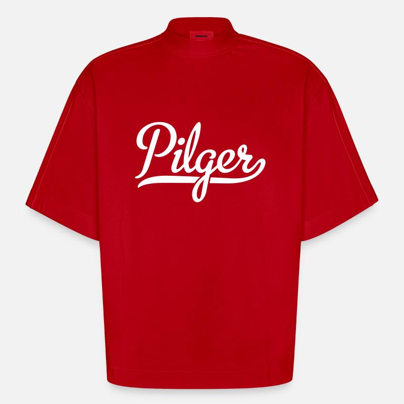 Pilger - Heavyweight Oversized Organic Boxy T-Shirt Made in EU - Rot