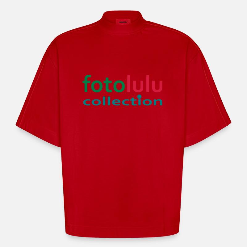 fotolulu collection Mütze - Heavyweight Oversized Organic Boxy T-Shirt Made in EU - Rot