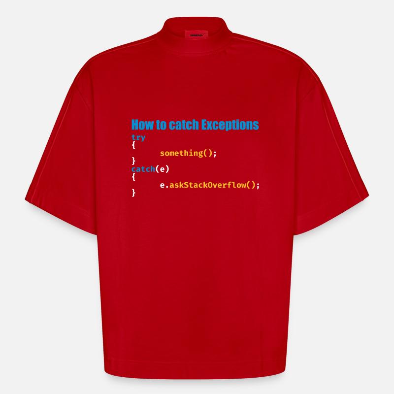 Programmierer, Software, Informatik, Developer - Heavyweight Oversized Organic Boxy T-Shirt Made in EU - Rot