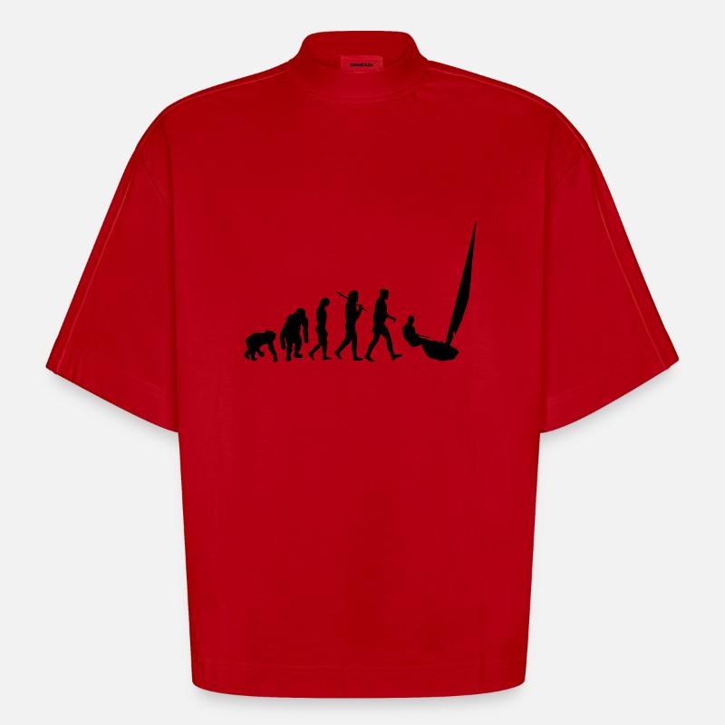 Evolution Sailing - Heavyweight Oversized Organic Boxy T-Shirt Made in EU - red