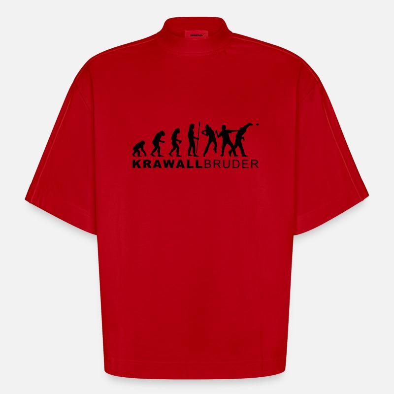 evolution_krawallbruder2 - T-shirt bio épais oversize Boxy fabriqué en UE - rouge