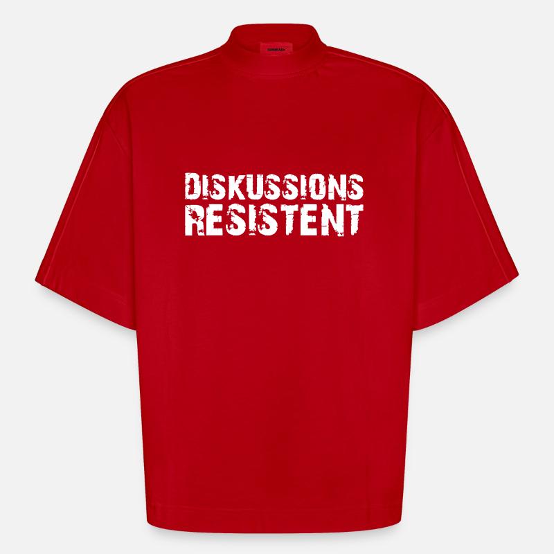 Diskussionsresistent - Heavyweight Oversized Organic Boxy T-Shirt Made in EU - Rot