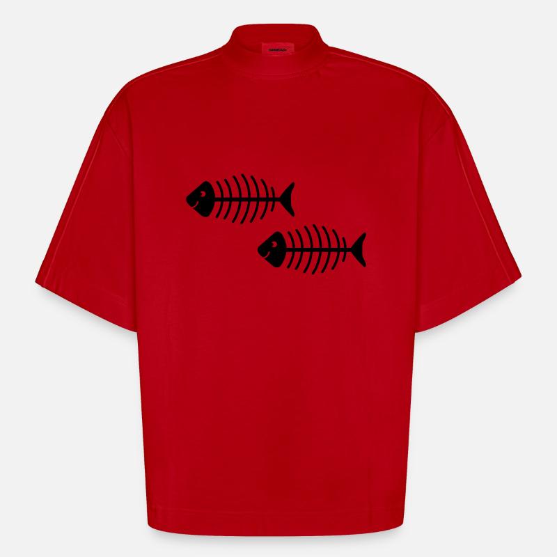 Fischgrete 2 - T-shirt bio épais oversize Boxy fabriqué en UE - rouge